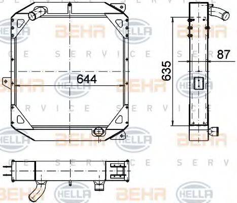 HELLA 8MK376774581 Радіатор, охолодження двигуна