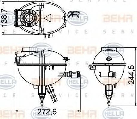 HELLA 8MA376789771 Компенсаційний бак, охолоджуюча рідина