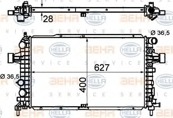 HELLA 8MK376790021 Радіатор, охолодження двигуна