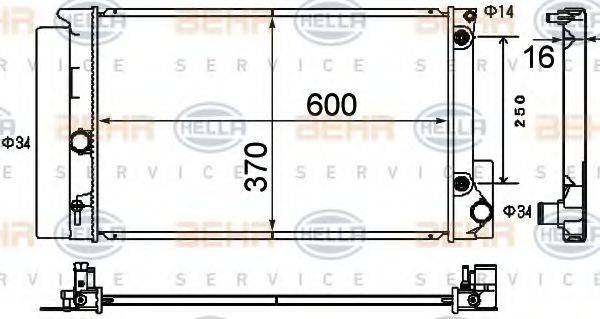 HELLA 8MK376790211 Радіатор, охолодження двигуна