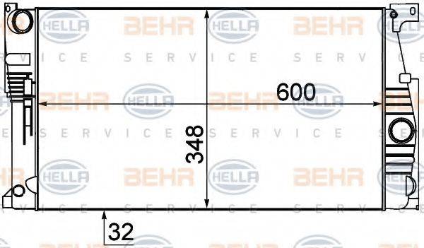 HELLA 8MK376791771 Радіатор, охолодження двигуна