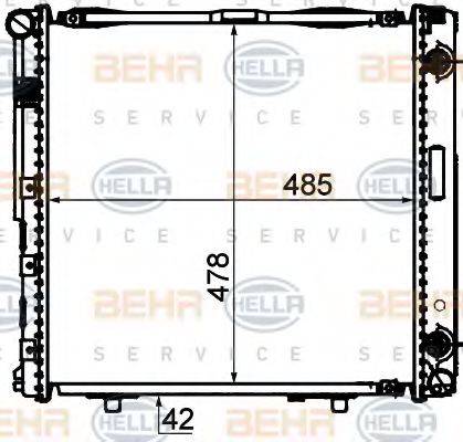 HELLA 8MK376888444 Радіатор, охолодження двигуна