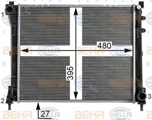 HELLA 8MK376900291 Радіатор, охолодження двигуна