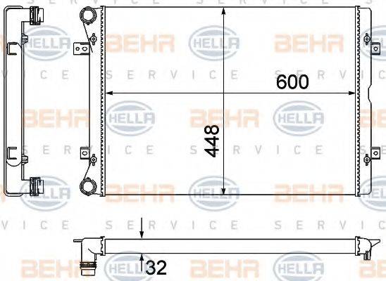 HELLA 8MK376901101 Радіатор, охолодження двигуна