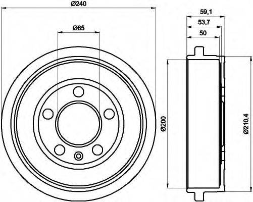 HELLA 8DT355300371 Гальмівний барабан