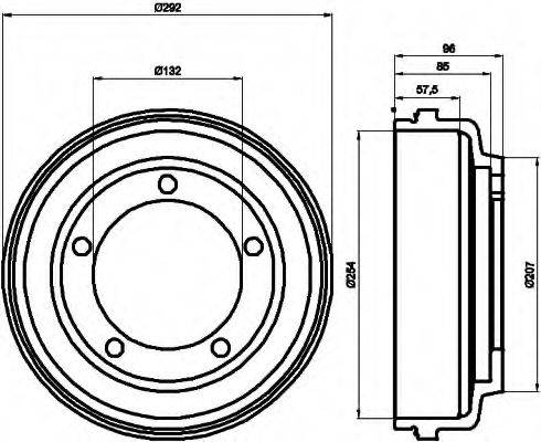 HELLA 8DT355300461 Гальмівний барабан