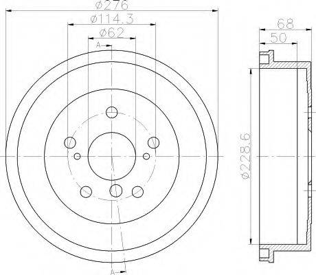 HELLA 8DT355300801 Гальмівний барабан