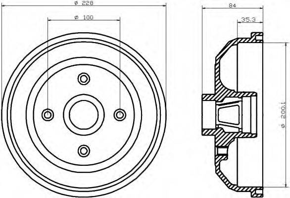 HELLA 8DT355301551 Гальмівний барабан