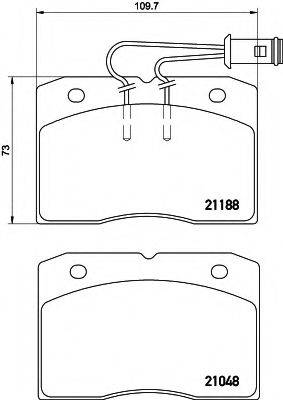 HELLA 8DB355005751 Комплект гальмівних колодок, дискове гальмо