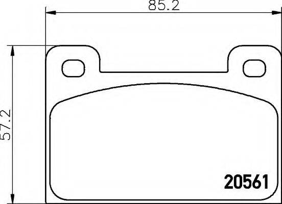 HELLA 8DB355005761 Комплект гальмівних колодок, дискове гальмо