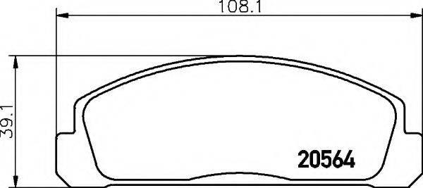 HELLA 8DB355007211 Комплект гальмівних колодок, дискове гальмо