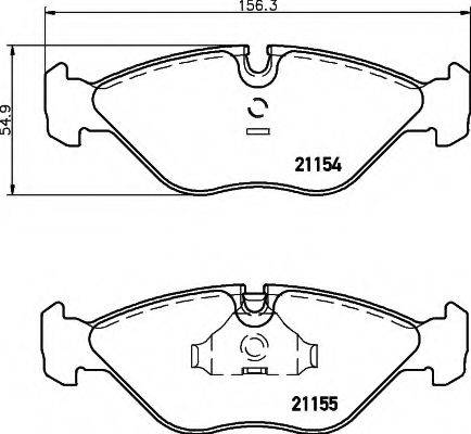 HELLA 8DB355007591 Комплект гальмівних колодок, дискове гальмо