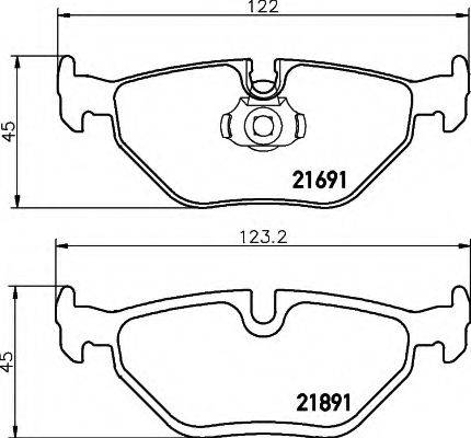 HELLA 8DB355007981 Комплект гальмівних колодок, дискове гальмо