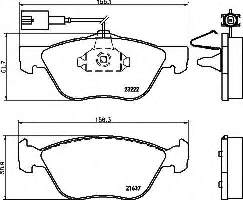 HELLA 8DB355008611 Комплект гальмівних колодок, дискове гальмо