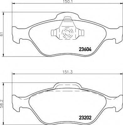 HELLA 8DB355008901 Комплект гальмівних колодок, дискове гальмо