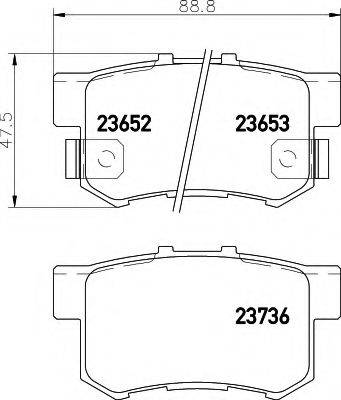 HELLA 8DB355009581 Комплект гальмівних колодок, дискове гальмо