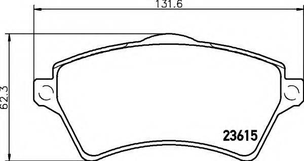 HELLA 8DB355009761 Комплект гальмівних колодок, дискове гальмо