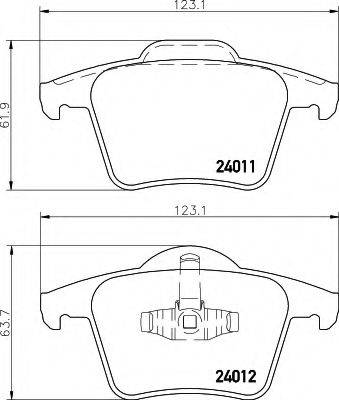 HELLA 8DB355010801 Комплект гальмівних колодок, дискове гальмо