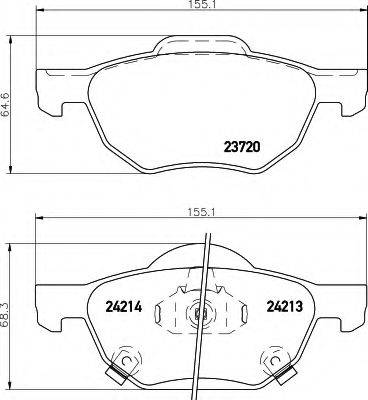 HELLA 8DB355010831 Комплект гальмівних колодок, дискове гальмо