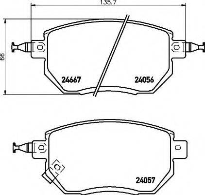 HELLA 8DB355011101 Комплект гальмівних колодок, дискове гальмо