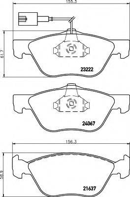 HELLA 8DB355011211 Комплект гальмівних колодок, дискове гальмо