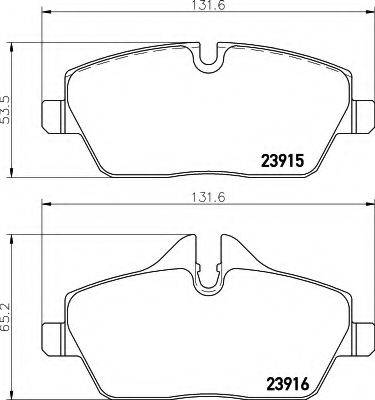 HELLA 8DB355014431 Комплект гальмівних колодок, дискове гальмо