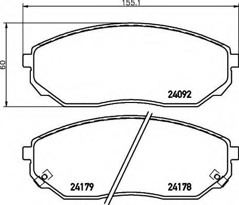 HELLA 8DB355011931 Комплект гальмівних колодок, дискове гальмо