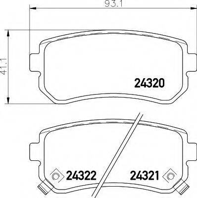 HELLA 8DB355006961 Комплект гальмівних колодок, дискове гальмо