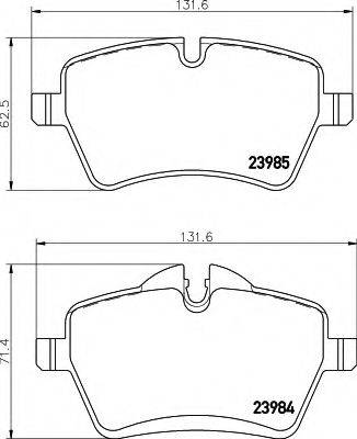 HELLA 8DB355012341 Комплект гальмівних колодок, дискове гальмо