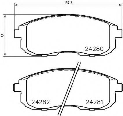 HELLA 8DB355012901 Комплект гальмівних колодок, дискове гальмо