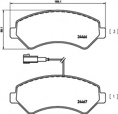 HELLA 8DB355019901 Комплект гальмівних колодок, дискове гальмо