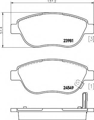 HELLA 8DB355013371 Комплект гальмівних колодок, дискове гальмо