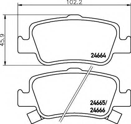 HELLA 8DB355013571 Комплект гальмівних колодок, дискове гальмо