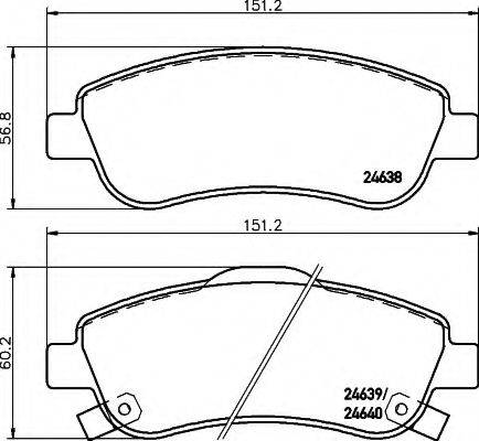 HELLA 8DB355013611 Комплект гальмівних колодок, дискове гальмо