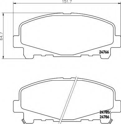 HELLA 8DB355013881 Комплект гальмівних колодок, дискове гальмо