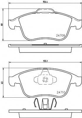 HELLA 8DB355013981 Комплект гальмівних колодок, дискове гальмо