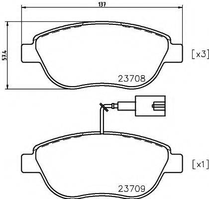 HELLA 8DB355014411 Комплект гальмівних колодок, дискове гальмо