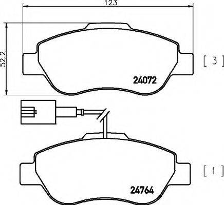 HELLA 8DB355014471 Комплект гальмівних колодок, дискове гальмо