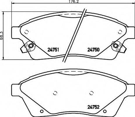 HELLA 8DB355015051 Комплект гальмівних колодок, дискове гальмо