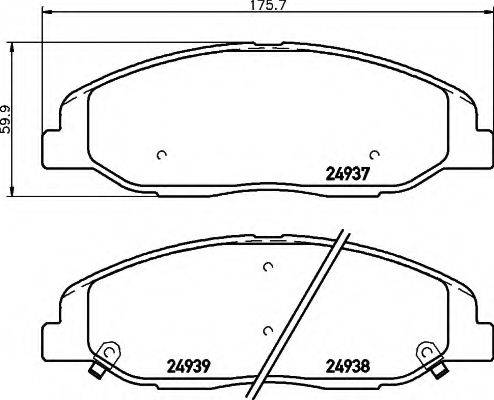 HELLA 8DB355015151 Комплект гальмівних колодок, дискове гальмо