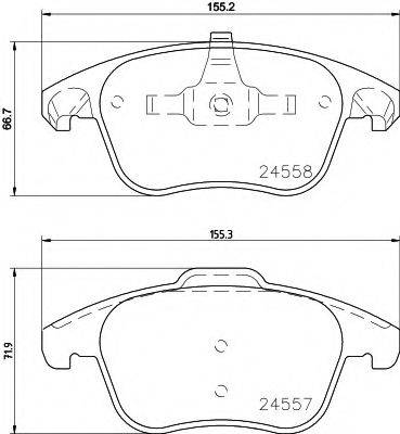 HELLA 8DB355015561 Комплект гальмівних колодок, дискове гальмо