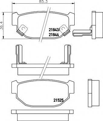 HELLA 8DB355016481 Комплект гальмівних колодок, дискове гальмо