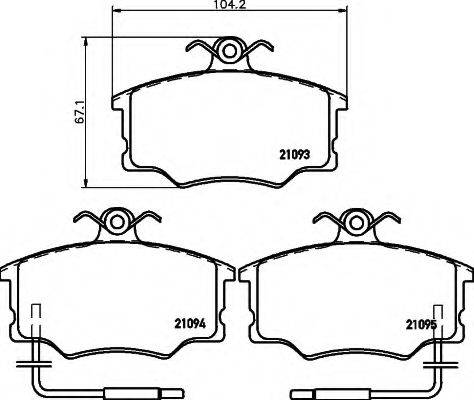 HELLA 8DB355017671 Комплект гальмівних колодок, дискове гальмо