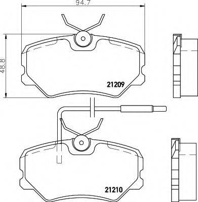 HELLA 8DB355017741 Комплект гальмівних колодок, дискове гальмо