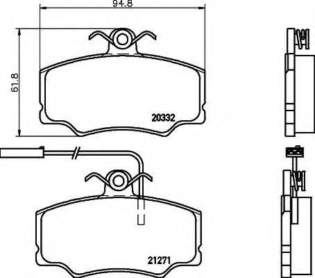 HELLA 8DB355017871 Комплект гальмівних колодок, дискове гальмо