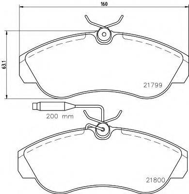 HELLA 8DB355018151 Комплект гальмівних колодок, дискове гальмо