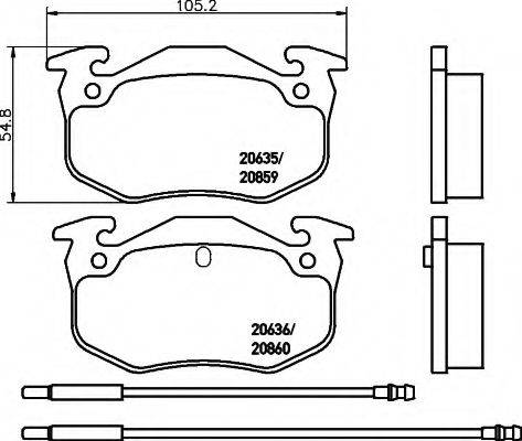 HELLA 8DB355018921 Комплект гальмівних колодок, дискове гальмо