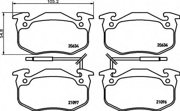 HELLA 8DB355018941 Комплект гальмівних колодок, дискове гальмо