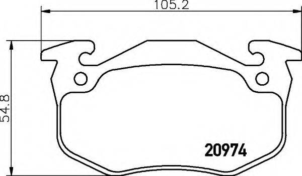 HELLA 8DB355018951 Комплект гальмівних колодок, дискове гальмо