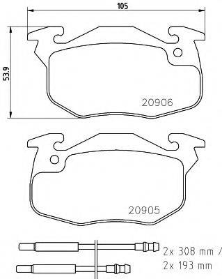 HELLA 8DB355019141 Комплект гальмівних колодок, дискове гальмо